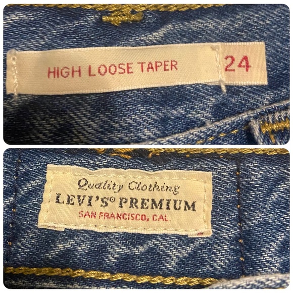 Levi's Premium High Loose Taper Blue Jeans 24 - Picture 8 of 13